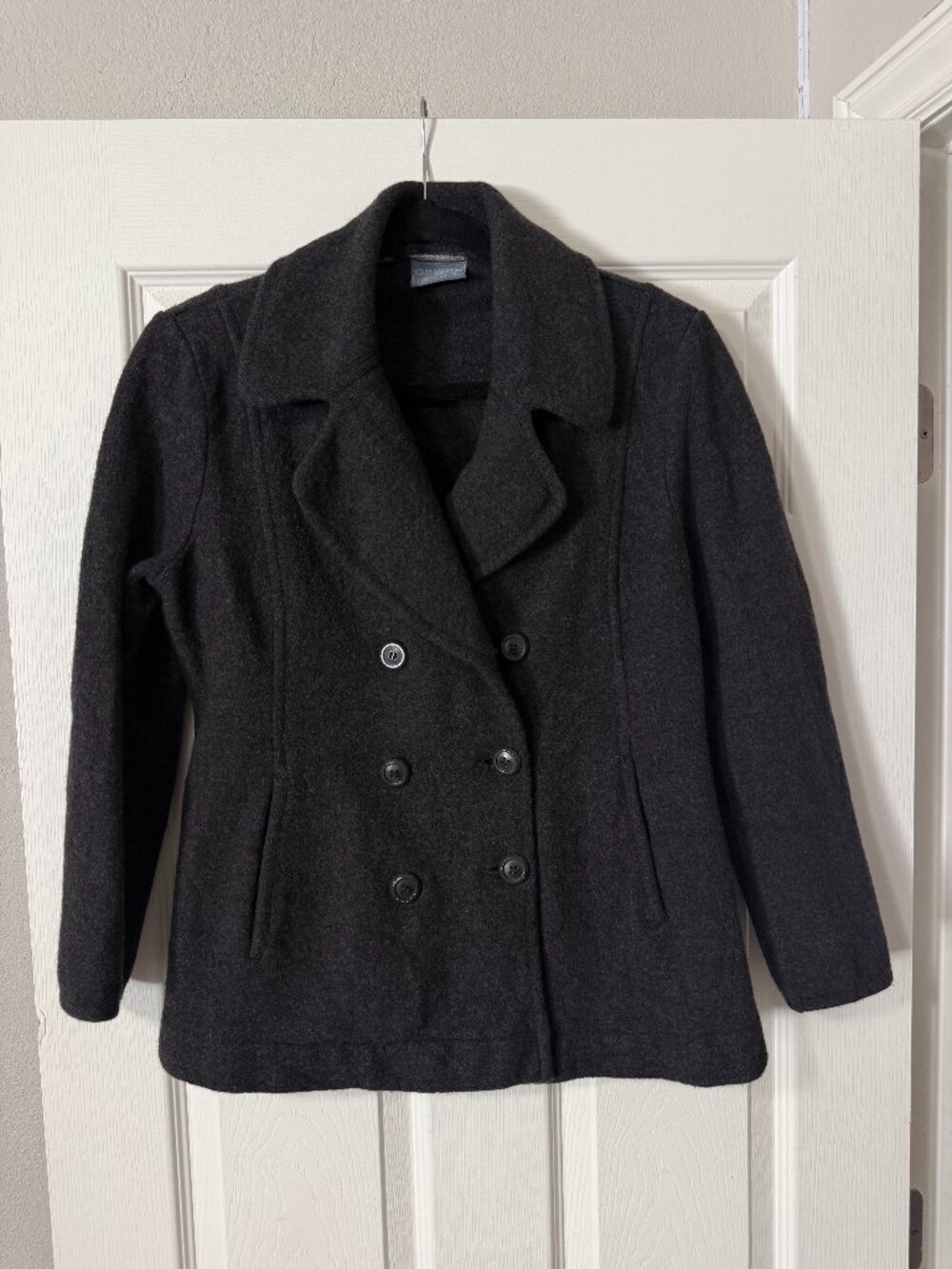 Women's Geiger Pure Austria Dark Gray Wool Blend Peacoat Jacket Size 38 (US 8)